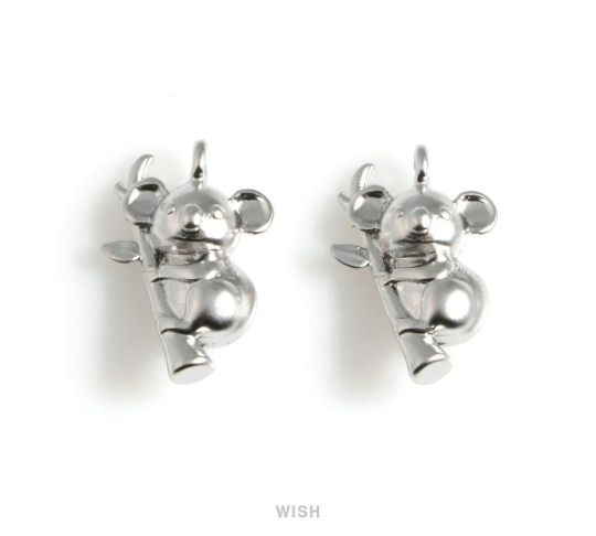 Koala Pendants in Matte Gold, Solid Koala Charm / MMG-530-P