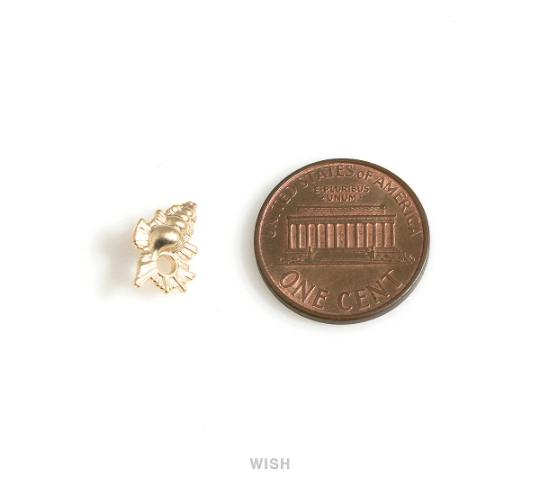 Seashell Pendants in Matte Gold, Dainty Seashell Charms / MMG-702-P