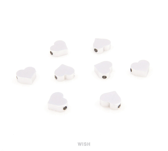 8pcs Small Heart Pendants in Matte Gold, Heart Beads / MMG-039-B