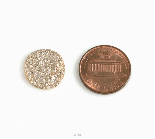 Rough Disc Pendant in Matte Gold, Rough Surface Coin / MMG-615-P