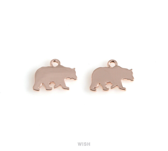 Bear Pendant in Gold, Gold Bear Charm / MG-546-P