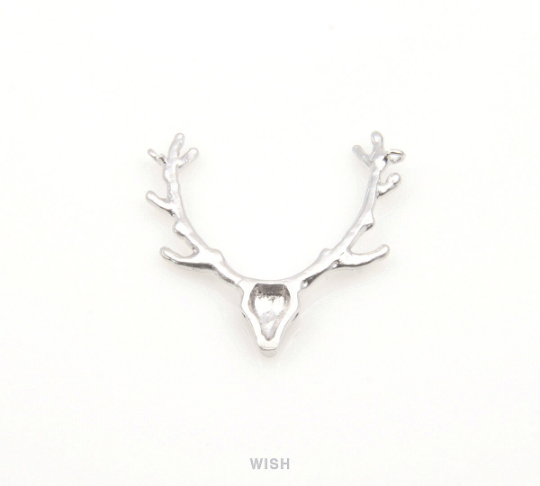 Reindeer Antler Pendants in Matte Gold, Antler Charm / MMG-178-P