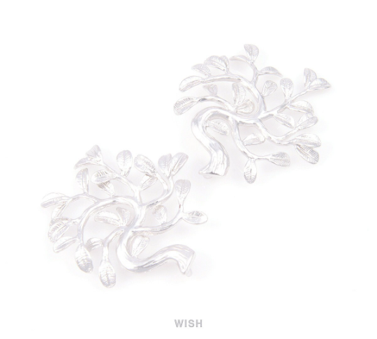 Family Tree Pendants in Matte Gold, Winter Tree Charms / MMG-040-P