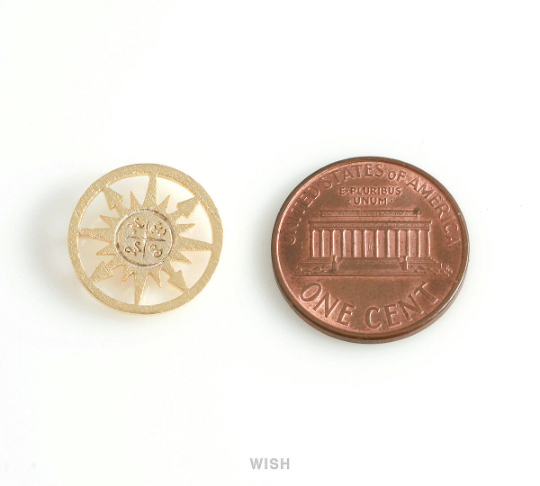 Compass Disc Pendants in Matte Rhodium, Compass Charm / MMRH-431-P