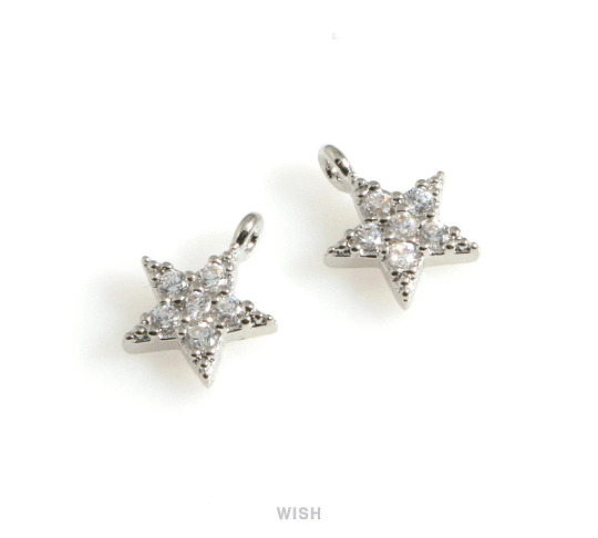 Cubic Zirconia Star Pendant in Gold, CZ Star Charm / CG-089-P