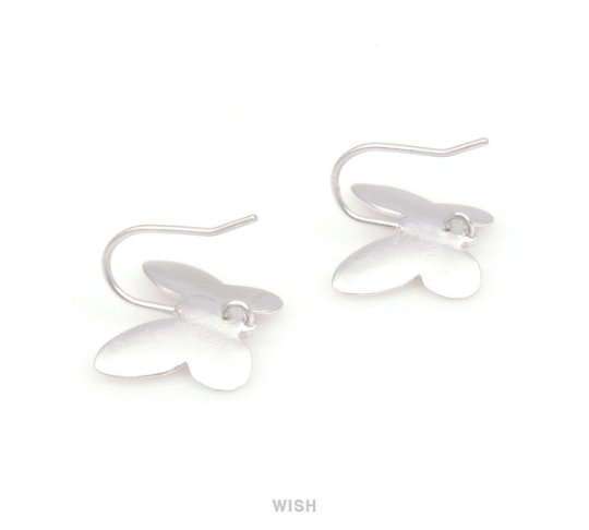 Butterfly Hook Earrings in Matte Gold, Butterfly Ear Hook /  MMG-099-E