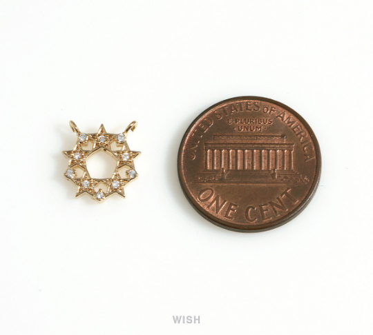 Five Star Pentagon Cubic Zirconia Charm in Gold, Star Pentagon Pendant / MMG-691-P
