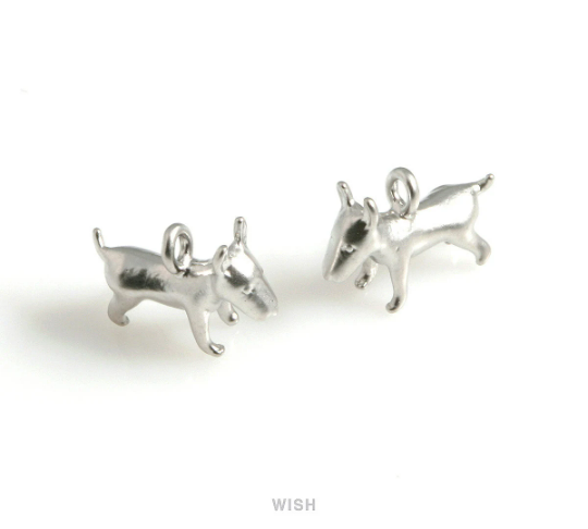 Bull Terrier Pendants in Matte Gold, Bull Terrier Charm /MMG-575-P