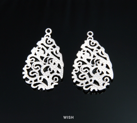 Paisley Teardrop Pendants in Matte Gold, Teardrop Charms / MMG-060-P