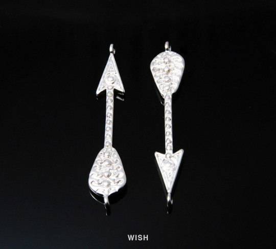 Arrows Connectors in Matte Rhodium, Arrows Charm / MMRH-147-C