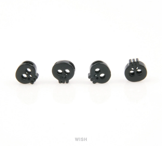 Small Skull in Rhodium, Skull Beads / MRH-038-B