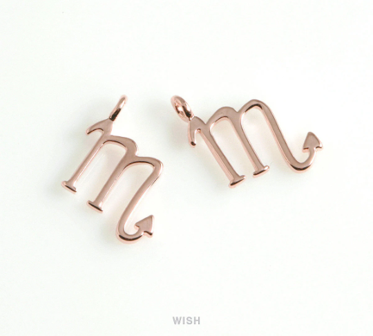 Scorpio Zodiac Sign Pendants in Gold, Zodiac Charm / MG-453-SC