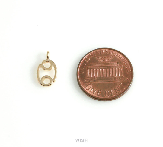 Cancer Zodiac Sign Pendants in Rose Gold, Zodiac Charm / MRG-453-CA