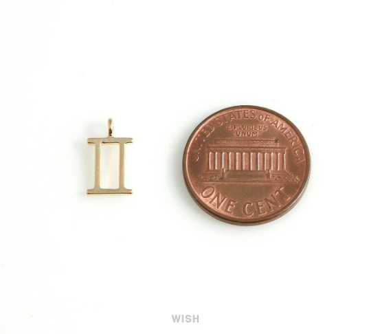 Gemini Zodiac Sign Pendants in Rose Gold, Zodiac Charm / MRG-453-GE