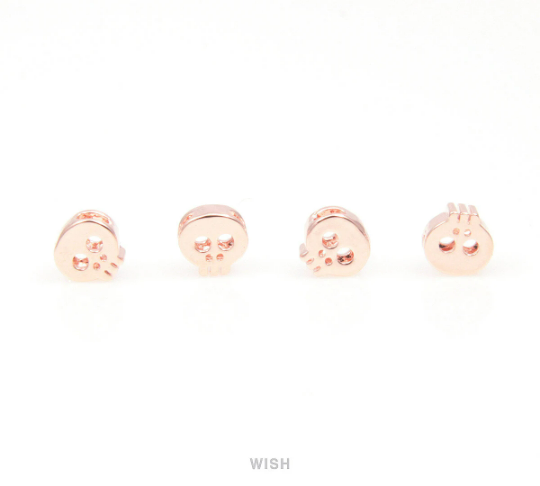 Small Skull in Rhodium, Skull Beads / MRH-038-B
