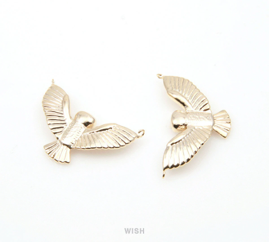 Owl Pendant in Gold, Gold Owl Charm / MG-283-P