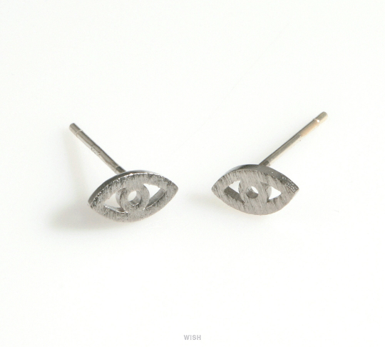 Evil Eye Stud Earrings in Matte Gold, Evil Eye Earrings / MMG-623-E