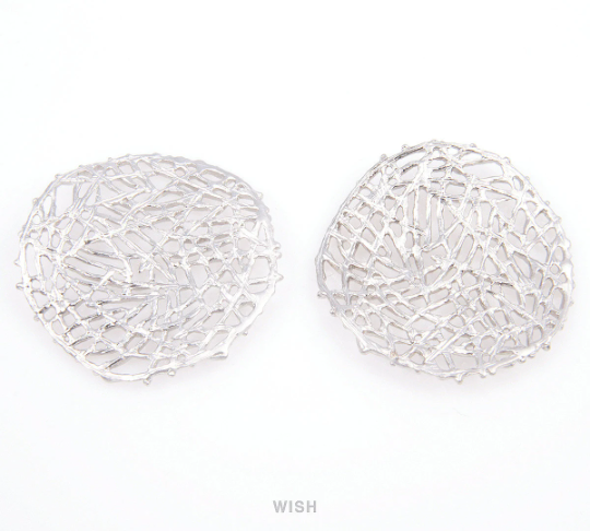 Round Bird Nest Pendants in Matte Gold, Bush Charms / MMG-091-P