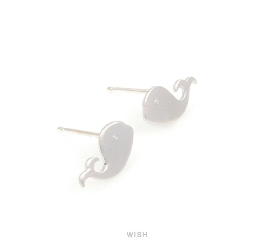 Whale Stud Earrings in Matte Gold, Whale Earposts / MMG-104-E