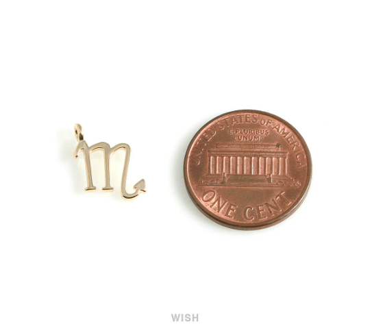 Scorpio Zodiac Sign Pendants in Gold, Zodiac Charm / MG-453-SC