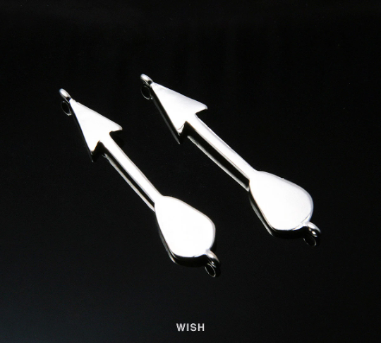 Arrows Connectors in Matte Rhodium, Arrows Charm / MMRH-147-C