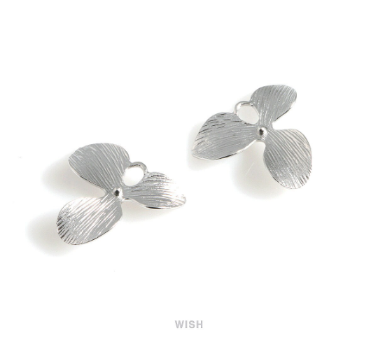 Orchid Leaves Connectors in Matte Gold, Floral Charms / MMG-035-C