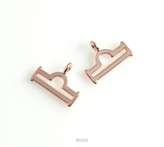 Libra Zodiac Sign Pendants in Rhodium, Zodiac Charm / MRH-453-LI