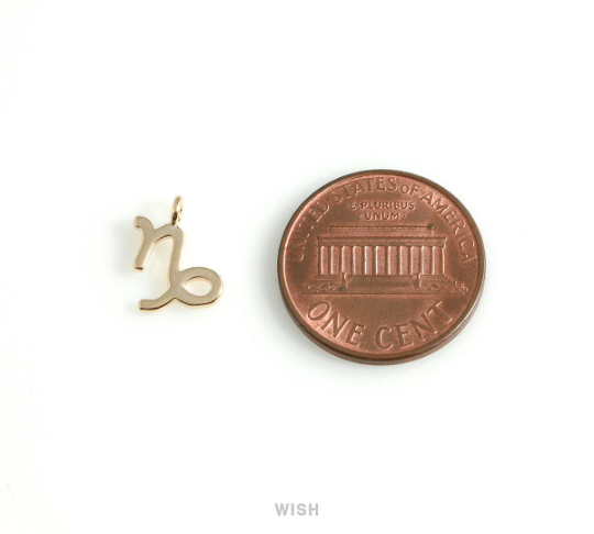 Capricorn Zodiac Sign Pendants in Rose Gold, Zodiac Charm / MRG-453-CP