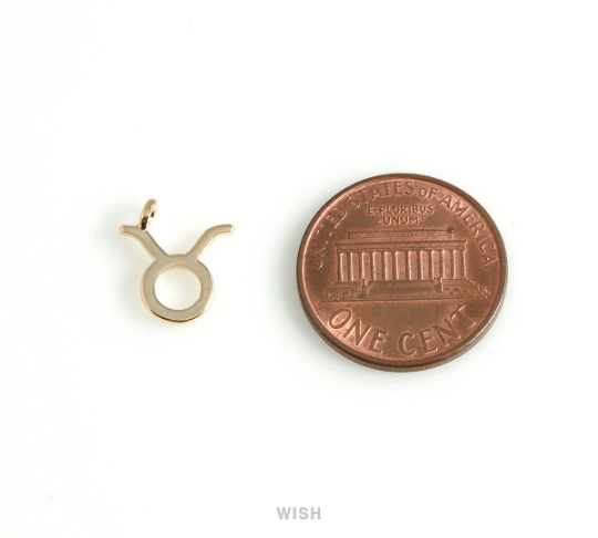 Taurus Zodiac Sign Pendants in Gold, Zodiac Charm / MG-453-TA