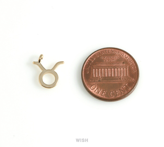 Taurus Zodiac Sign Pendants in Rose Gold, Zodiac Charm / MRG-453-TA