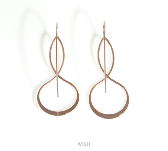 Infinity Dangle Hook Earrings in Matte Gold, Infinity Hook / MMG-420-E (4pcs)