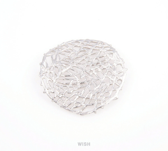 Round Bird Nest Pendants in Matte Gold, Bush Charms / MMG-091-P