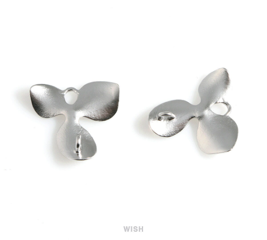 Orchid Leaves Connectors in Matte Gold, Floral Charms / MMG-035-C