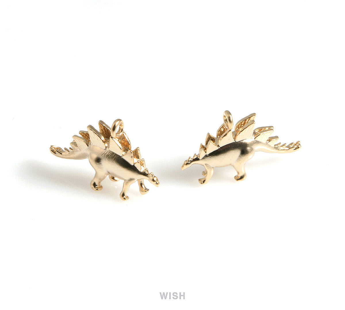 Dinosaur Charms in Matte gold, Stegosaurus Pendants / MMG-560-P